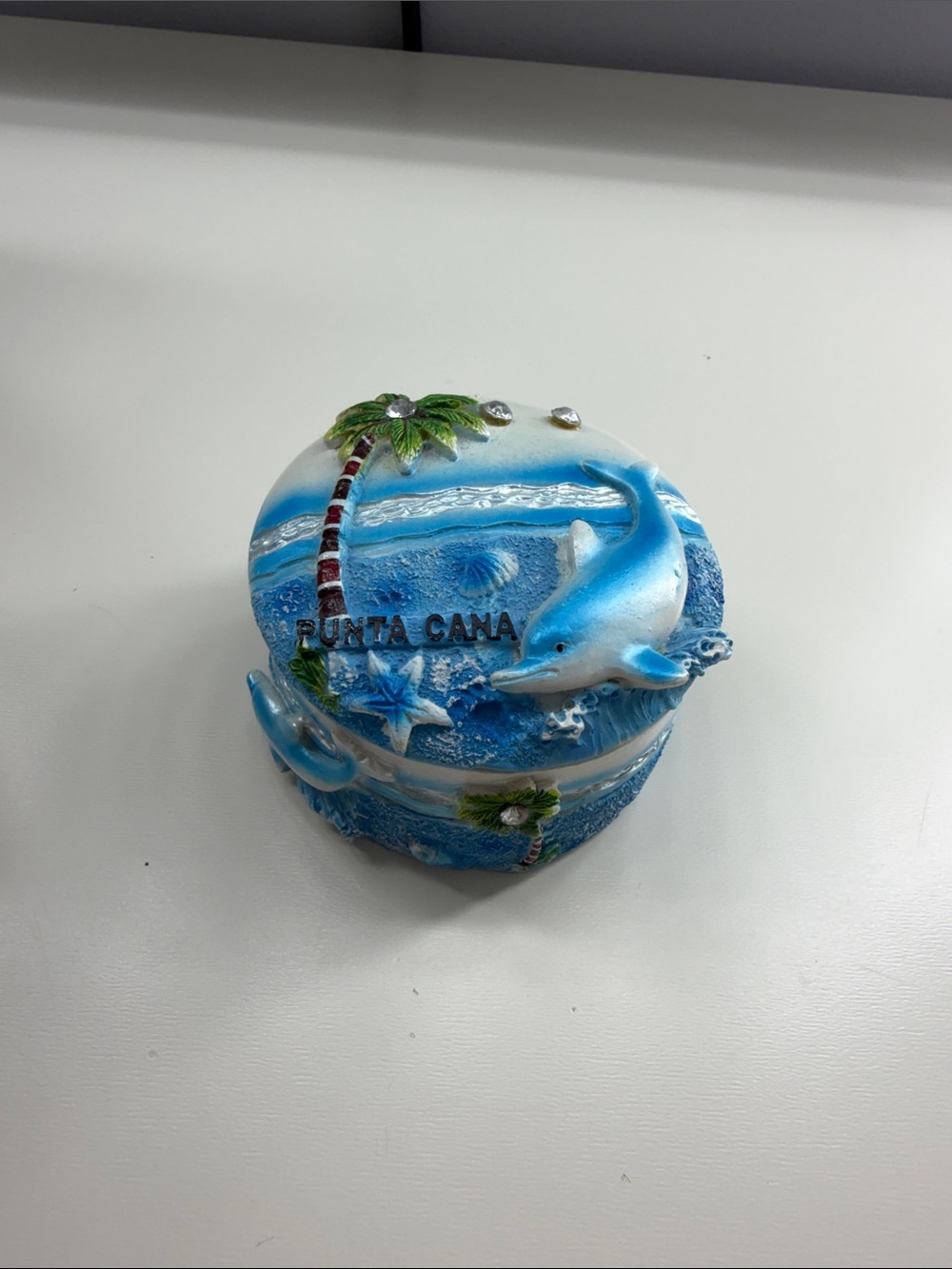 Punta Cana Blue Dolphin Decorative Trinket Box